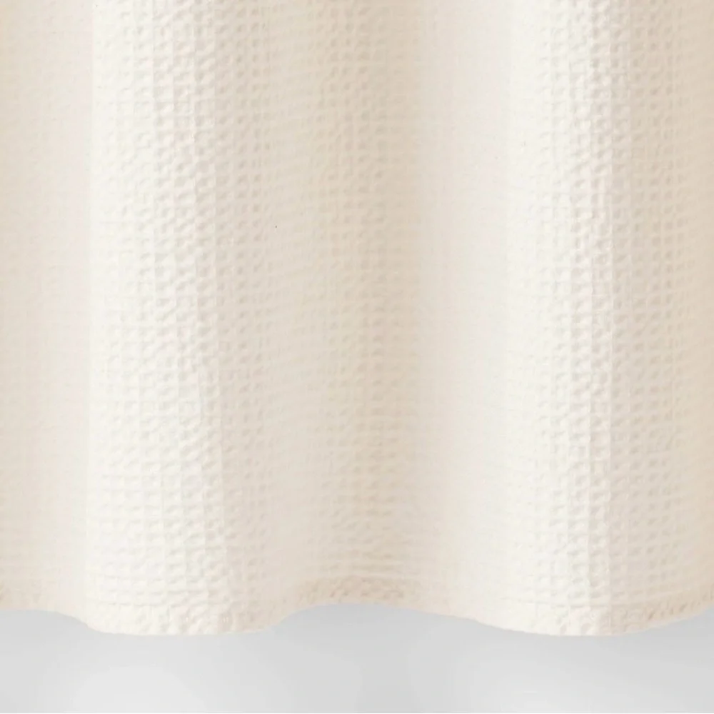 Oversized Relaxed Waffle Weave Shower Curtain Ivory- Threshold